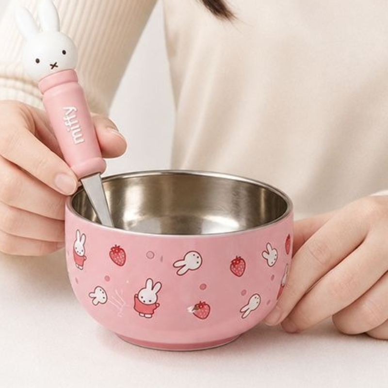 Baby Food In Japan - Karikatür Kawaii Miffy Paslanmaz Çelik Bebek
