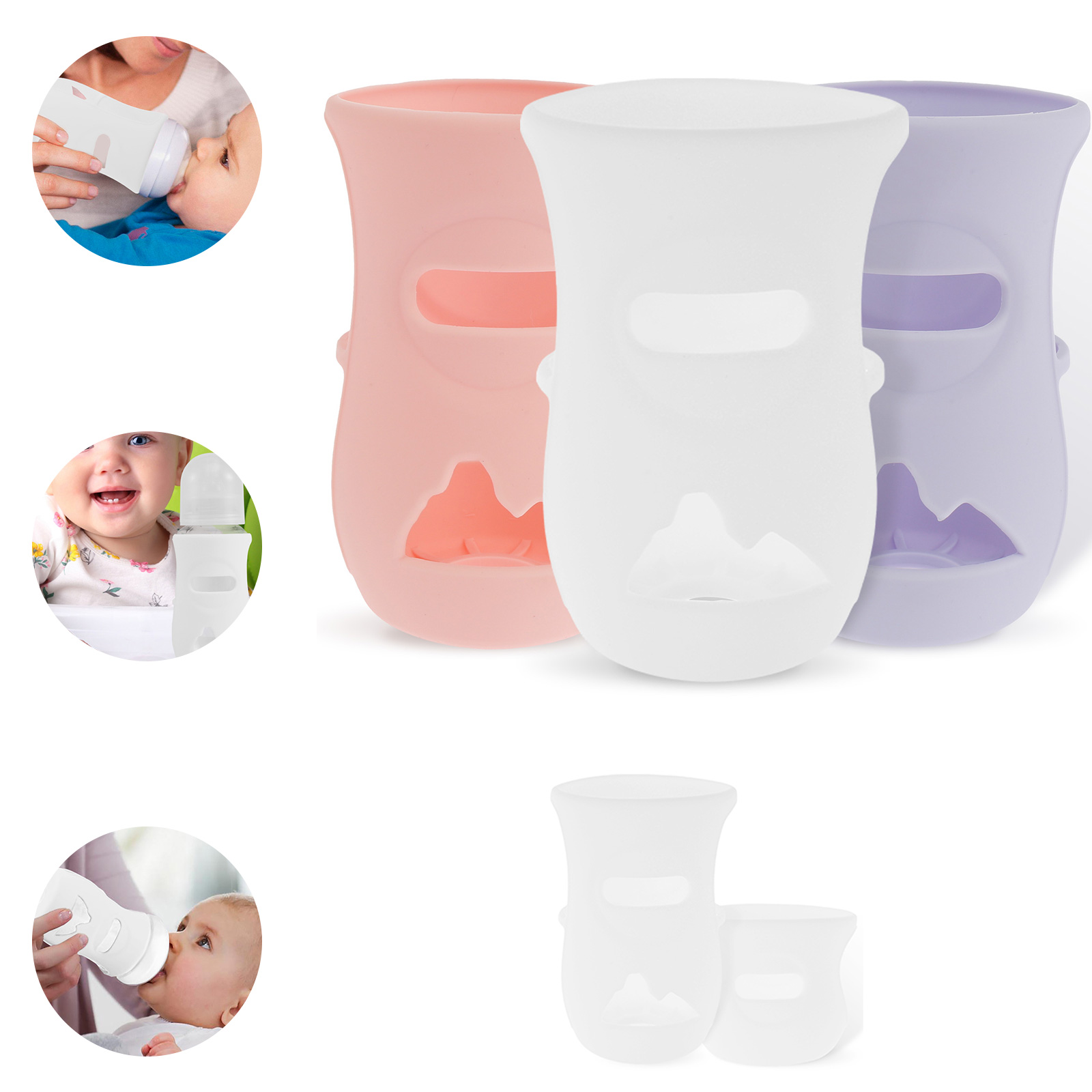 Baby Food Jars - Silikon Kollu Silikon Biberon Kapağı Yalıtımlı
