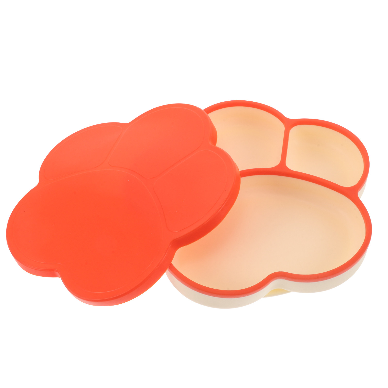 Plate Suction Toddler - Bebekler için Silikon Bölmeli Vakumlu Tabak,